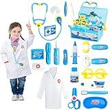 Doctor Kit for Toddlers 3-5 Dress Up Toys for 2 3 4 Year Old Girls Pretend Kids Doctor Play Set with Doctor Costume Toy Stethoscope for 2 3 4 5 6 Year Old Girls Boys Christmas Birthday Gifts