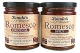 Original & Spicy Romesco Dip, Spread, Topping & Sauce – 2CT 9.0oz Variety Pack - Thick, Small-Batch with Almonds, Pure Olive Oil, Red Peppers, & Tomato – Keto, Vegan, Gluten-Free Red Sauce for Fish, Meat, Veggies, & Chicken by Ronda’s Fine Foods