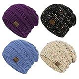 Durio Beanies Women Winter Beanie Warm Womens Hats Super Soft Womens Beanies Knit Women's Skullies & Beanies D Light Blue&Purple&Beige Mix&Black Mix One Size