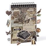 RISYPISY Pre-Cut Vintage Sticker for Journaling, 595PCS - 50 Sheets Washi Brown Scrapbooking Stickers, Ephemera for Junk Journal Supplies DIY Crafts Dark Academia Stickers for Adults