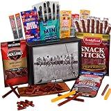 ManSnacks Jerky Gift Basket for Men - 29 pc - Large Variety of Beef Jerky, Jerky Bites, Beef Sticks, Pepperoni Sticks, Turkey Sticks & Cheese Sticks, in a Manly Gift Box | Unique Gift for Jerky Lovers