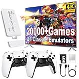 2025 Upgrade Retro Game Console Stick Pro,Built-in 23 Emulators 20,000+ Games,Retro Gaming Console 64GB TF Card,Dual 2.4GHz Wireless Controllers,Game Stick 4K HDMI Plug and Play Video Games for TV
