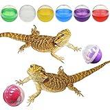 CooShou 6Pcs Lizard Bearded Dragon Feeding Toys Ball Reptile Food Toys Ball Lizard Interactive Toys for Bearded Dragon, Lizard, Gecko and Small Animals