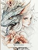 Mythical Creatures: Coloring Book for Adults and Teens, Color Your Own Kawaii Fantasy Creatures, Dragons and Fairies for Relaxation and Stress Relief