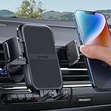 Lamicall 2024 Wider Clamp & Metal Hook Car Phone Holder Vent [Thick Cases Friendly] Phone Holders for Your Car Mount Automobile Hands Free Cradle Air Vent for iPhone 16 15 14 13 Pro Max Smartphone