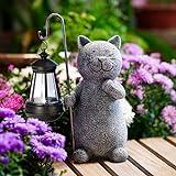 Qeeman Solar Garden Decor Statues Figurine: Garden Art for Patio Balcony Yard Lawn - Unique Christmas Birthdays Gifts for Mom Grandma Women Wife Sister