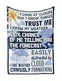 Huglanket Funny Meteorologist Gifts, Weather Man Meteorology Flannel Blanket Throws for Kids Men Women, Cloud Lovers (50"x 65")