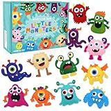 CiyvoLyeen Little Monsters Craft Kit Adopt A Monster Felt Plush DIY Sewing Art Educational Toys Monster Craft Gift Learn How to Sew for Beginners Set of 12 Sewing Kits