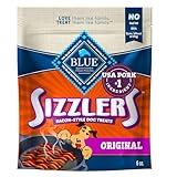 Blue Buffalo Sizzlers Natural Soft Dog Treats, Bacon-Style Soft-Moist Dog Treats with Real USA Pork, Original Flavor, 6-oz Bag