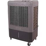 Portable Swamp Coolers - 3100 CFM MC37M Evaporative Air Cooler with 3-Speed Fan - Water Cooler Fan 950 sq. ft. Coverage High Velocity Outdoor Cooling Fan Swamp Cooler by Hessaire - Gray