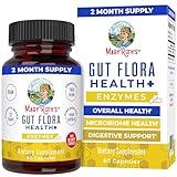 MaryRuth Organics Gut Flora Health+ Enzymes | Up to 2 Month Supply | Prebiotic Probiotic Digestive Enzymes Blend for Healthy Gut Biome & Digestive Support | Gastrointestinal Health | 60 Capsules