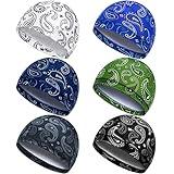 6 Pcs Men Cooling Skull Cap Helmet Liner Sweat Wicking Beanie Head Wrap Bicycle Cycling Running Hat (Lively Style) Multicoloured