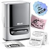 Nelko Label Maker Machine with Tape, PM220 Bluetooth Label Printer, 2 Inch Portable Thermal Printer for Small Business, Address, Logo, Clothing, Sticker Printer for iOS, Android & PC, White