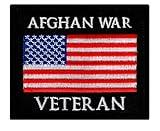 Afghan War Veteran Embroidered Patch US Military Iron-On Afghanistan Vet Flag