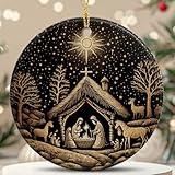 Nativity Christmas Ornaments 2024, Christian Catholic Religious Gifts for Women Men, Nativity Scene Ornaments Catholic Holiday Decor Christian Gifts Ideas, Christmas Tree Decoration Ceramic Ornament