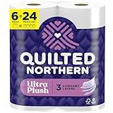 Quilted Northern Ultra Plush Toilet Paper, 6 Mega Rolls = 24 Regular Rolls, 3X Thicker*, 3 Ply Soft Toilet Tissue