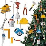 Chunful 48 Pcs Christmas Construction Tools Ornaments Decoration Christmas Tree Hanging Crafts for Home Farmhouse Party Decor Holiday Xmas Party Supplies Merry Xmas Winter