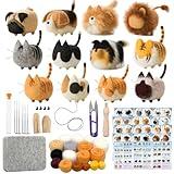 Truslin Needle Felting Kit, DIY Crafts for Adults Women, Hobby Kit with Felting Supplies,Felting Needles, Felting Wool and Tools for Beginners, Adult Craft Kits, Faceless Animals 12pcs