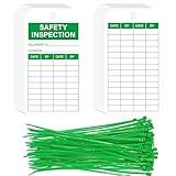 YHNTGB 90Sets Safety Inspection Tags with Adjustable Wire Ties Accident Prevention tag Inspection Record tag for Inventory Scaffolds Ladders Fire Extinguisher Machinery 5.51 x 3inch