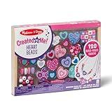 Melissa & Doug Created by Me! Heart Beads Wooden Bead Kit, 120+ Beads and 5 Cords for Jewelry-Making