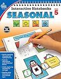 Carson Dellosa Seasonal Interactive Notebooks, Fall, Winter, Spring, and Summer Reproducible 5th Grade Math, History, Science, Vocabulary, Reading Comprehension Activities and Crafts