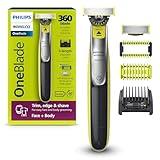 Philips Norelco OneBlade 360 Face + Body, Hybrid Electric Razor and Beard Trimmer for Men with 5-in-1 Face Stubble Comb and Body Hair Trimmer Kit, QP2834/70