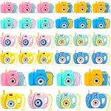 Hoarost 32 Pcs Mini Toy Camera Bulk Set Plastic Camera with Lmages in Viewfinder Pretend Play Prop for Kids Birthday Party Favors Classroom Prizes Goodie Bag Fillers