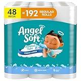 Angel Soft Toilet Paper with Fresh Linen Scented Tube, 48 Mega Rolls = 192 Regular Rolls, Soft and Strong Toilet Tissue