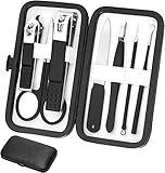 Manicure Set Professional Grooming Kits, Nail Clippers Pedicure Kit 8pcs Nail Kit Pedicure Set Tools with Aceoce Travel Case for Women Men Home or Salon Gift