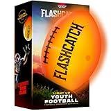 FlashCatch Light Up Football - Glow in The Dark Ball - NO 6 - Boys Gift Ideas - Outdoor Sports Birthday Gifts for Boys 8-15+ Year Old - Kids Teenage Activity - Boy Toys Ages 8 9 10 11 12 13 14 15
