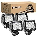 Nilight LED Pods 4PCS 18W 1260lm Flood Light Bar Driving Fog Off Road Lights Work 24V 12V For Motorcycles Van Camper Wagon Car Pickup ATV UTV SUV Truck Boat