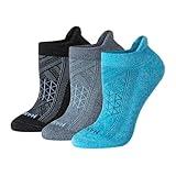 Hanes Women's, Absolute, Breathable No Show Tab Socks for Running, 4-Pack, Blue, 5-9