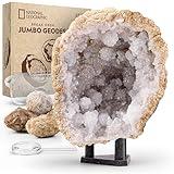 NATIONAL GEOGRAPHIC Break Open 5 Jumbo Geodes - Earth Science Kit with 5 Premium, Extra-Large Geodes with Crystals, Goggles & Display Stands, Science Gifts, Fun Stuff for Kids (Amazon Exclusive)