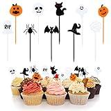 KESOTE 100PCS Halloween Toothpicks for Food, Plastic Food Cocktail Appetizer Picks Cupcake Toppers for Halloween Baby Shower Birthday Wedding Party Cake Decorations