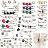Charms for Socks 50pcs Brooches and Pins for Women Brooch Pins Button Pins Rhinestone Pearl bling Gold Junk Sock Jewelry Charms Brooch Pins Bulk Decorative Safety Pins for Shoes Clothes Hats Pant