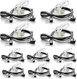Case of 10, Retevis Walkie Talkies Earpiece with Mic 2 Pin Acoustic Tube Headset, for RT22 RT21 RT68 H777, Compatible with Pxton Baofeng BF-888S BF-T26 Kenwood walkie talkie, Two Way Radio Earpiece