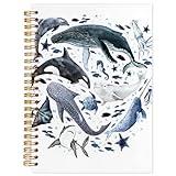 SNNDER Marine Biology Notebook Journal, Whale Shark Notebook, Ocean Animal Notebook, Marine Biology Gifts, Gifts for Ocean Lovers, Hardcover Spiral Notebook 5.5x8.3 Inch