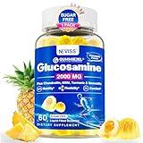 Sugar Free Glucosamine Chondroitin MSM Filled Gummies 3100mg - Joint Support Supplement - Plus Turmeric, Boswellia, Hyaluronic Acid & Vitamin D3, Mobility, Comfort, Flexibility & Bone Support, 60Cts