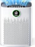 Air Purifiers for Home Large Room, with Smart Mode, PM2.5 Air Quality Display, 22dB Sleep Mode, Aromatherapy, Cover Up to 1295 Ft² with 2X-Purification & 360°Air Outlet, HAP603, White