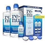 Renu Contact Lens Solution Multipurpose Disinfectant, Advanced Formula Lens Cleaner, Cleans & Moisturizes Soft & Silicon Hydrogel Lenses, Multi-Pack 16 Fl Oz (Pack of 2) + 2 Fl Oz Travel Size