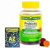 Spring Valley Adult Probiotic + Prebiotic Gummies, 60 Count +Better Guide Vitamins Supplements