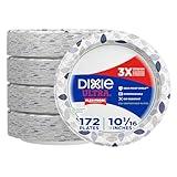 Dixie Ultra, Large Paper Plates, 10 Inch, 172 Count, 3X Stronger, Heavy Duty, Microwave-Safe, Soak-Proof, Cut Resistant, Disposable Plates For Heavy, Messy Meals