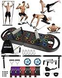 HOTWAVE Portable Exercise Equipment with 16 Gym Accessories.20 in 1 Push Up Board Fitness,Resistance Bands with Ab Roller Wheel,Full Body Workout at Home