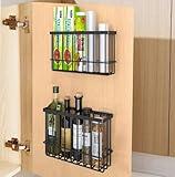 EigPluy 2 Piece Kitchen Cabinet Door Storage Box,Self Adhesive Wall Mounted Storage Boxes,Wardrobe/Bathroom/Refrigerator Small Items Organizer Storage Box (Black)