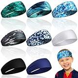 Haull Kids Sports Bandanas - Elastic Athletic Sweatbands for Boys, Basketball, and Youth Activities (Classic Style)