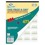 Channie's One Page A Day Math Workbook, Triple Digit Math Practice Worksheets, 50 Pages Front and Back, 25 Sheets, Grades 2nd and 3rd, Addition and Subtraction workbook, Size 8.5” x 11”