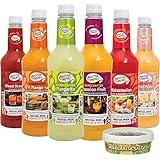 Master of Mixes Margarita / Daiquiri Drink Mixes Variety, Ready to Use, 1 Liter Bottles (33.8 Fl Oz), Pack of 6 Flavors + Margarita Salt