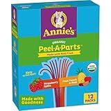 Annie's Organic Fruit Peel-A-Parts Fruit Flavored Snacks, Strawberry and Fruit Punch, Gluten Free, Vegan, Variety Pack, 12 Count, 6.7 oz