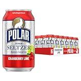 Polar Seltzer Water Cranberry Lime, 12 fl oz cans, 18 pack