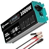 RUTNRIXA Power Inverters 1000W 12V DC to 110V AC Converter for Vehicles USB-C/PD 25W Fast Charging Ports Car Charger Adapter with a Cigarette Lighter Ports Plug Outlet (Modified sine wave-1000W)